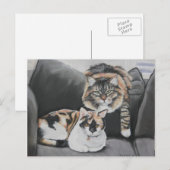 Katten die kunstmatig Briefkaart uitkleden (Voorkant / Achterkant)