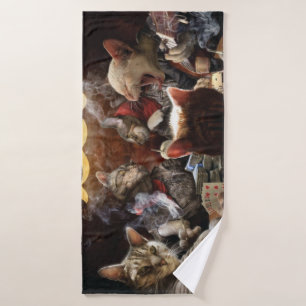 Katten die poker spelen badhanddoek