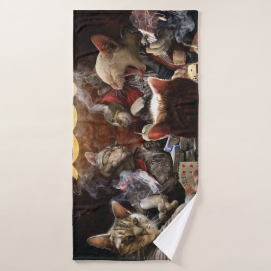 Katten die poker spelen badhanddoek (Badhanddoek)
