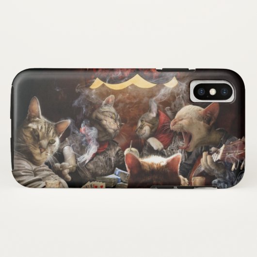 Katten die poker spelen Case-Mate iPhone case (Achterkant (horizontaal))