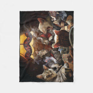 Katten die poker spelen fleece deken