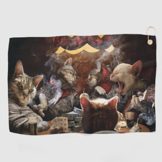 Katten die poker spelen golfhanddoek (Horizontaal)