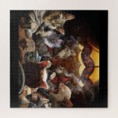 Katten die poker spelen legpuzzel (Horizontaal)