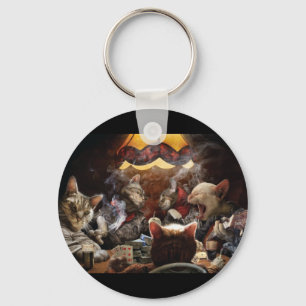 Katten die poker spelen sleutelhanger