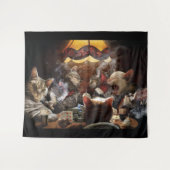 Katten die poker spelen wandkleed (Voorkant (horizontaal))