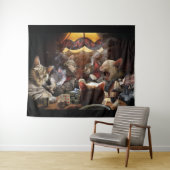 Katten die poker spelen wandkleed (In Situ (horizontaal))