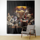 Katten die poker spelen wandkleed (In situ)