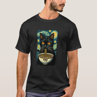 Katten die Ramen eten, Sterrennacht Van Gogh, Katt T-shirt