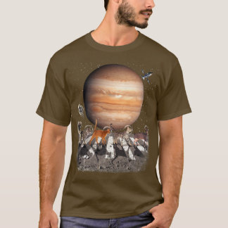 Katten die rondlopen in ruimtecatesstronaut jupite t-shirt