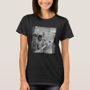 Katten die sigaret roken Funny sarcasme kat meme b T-shirt
