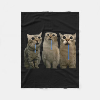Katten die tegen een kwijlende kat schreeuwen Dubb Fleece Deken
