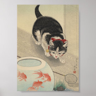 Katten die vissen  Poster van visdieren in Japan b