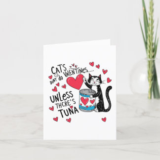 Katten doen geen Valentijnse... Tenzij er tonijn i Bedankkaart