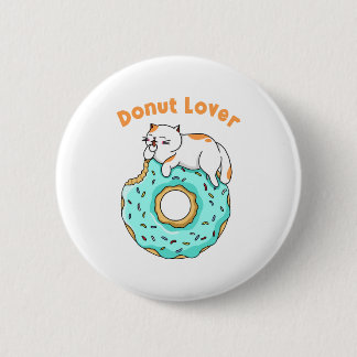 Katten Donut Liefhebber Ronde Button 5,7 Cm