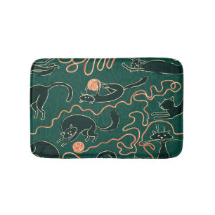 Katten : Doodle naadloos patroon Badmat