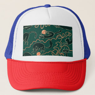Katten : Doodle naadloos patroon Trucker Pet