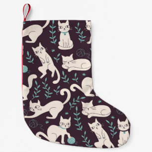 Katten Doodle stijl  patroon Kleine Kerstsok