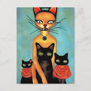 Katten door AI Briefkaart