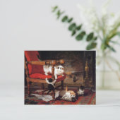 katten door de haard briefkaart (Staand voorkant)
