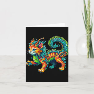 Katten Draak Gelukkig Chinees Nieuwjaar 2024 Vrouw Kaart