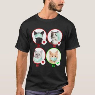 Katten dragen gezichtsmasker goed  Katten  Sociale T-shirt