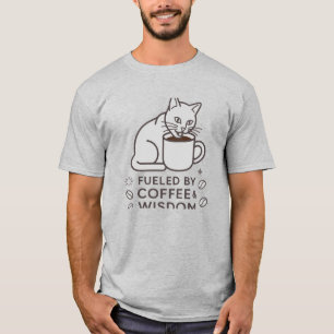 Katten Drinken Koffie Gedreven Door Koffie En Wijs T-shirt