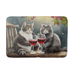 Katten Drinken Wijn Badmat! Badmat