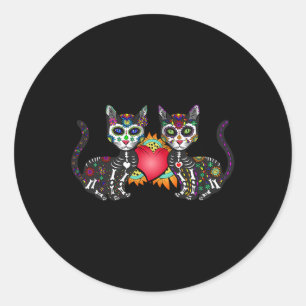 Katten Duo Schattigee Katten Mexicaanse Suikersche Ronde Sticker