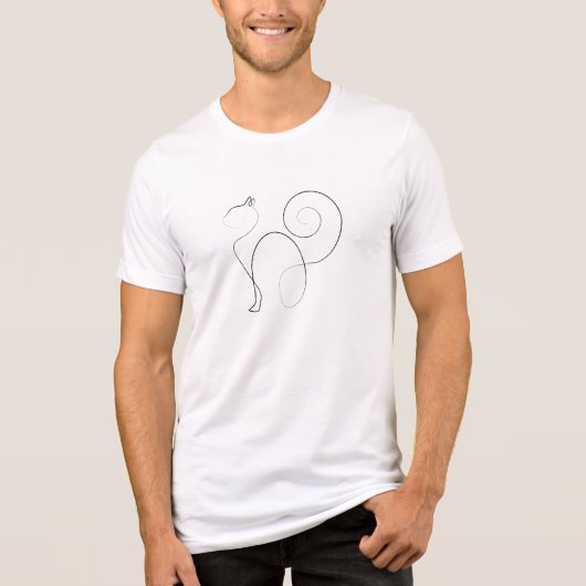 Katten één lijn tekenkunst Tri-Blend shirt (Voorkant)