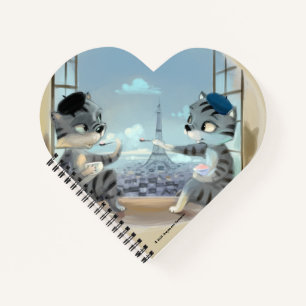 Katten & Eiffeltoren - Parijs Hart Notitieboek