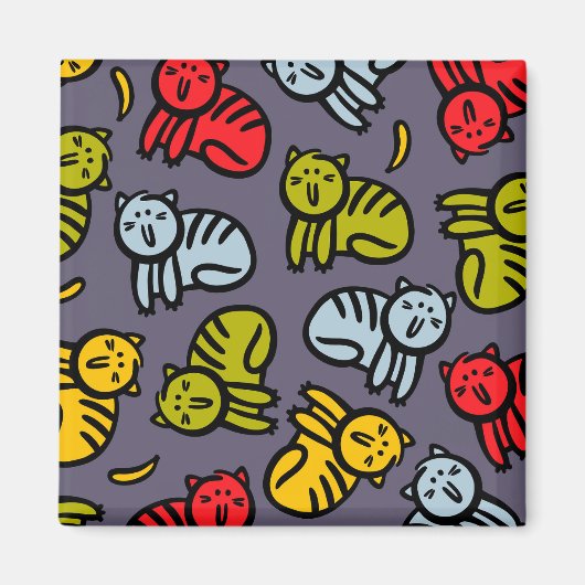 Katten en bananen magneet (Voorkant)