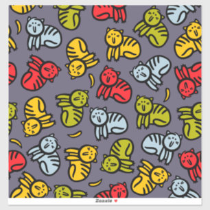 Katten en bananen sticker