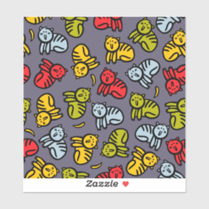 Katten en bananen sticker