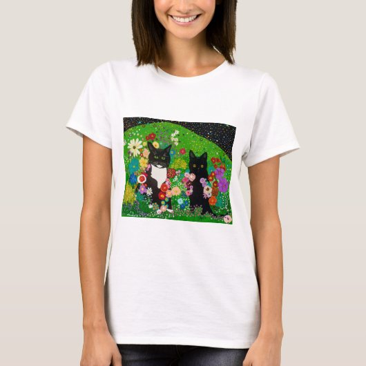 Katten en Bloemen T-shirt (Voorkant)