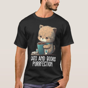 Katten en Boeken Purrfectie Boek Boekworm Biblioth T-shirt