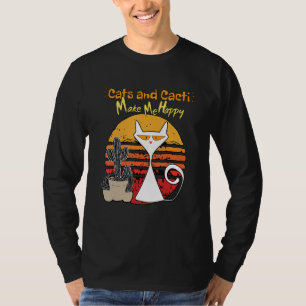 Katten en cactussen maken me vrolijke grappige kat t-shirt