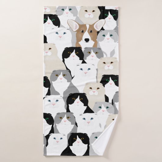 Katten en Dog Bath Towel Badhanddoek (Badhanddoek)