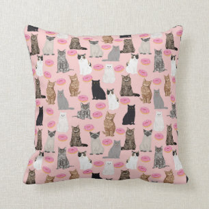 Katten en donuts kussen kattenvrouw decor