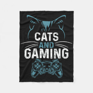 Katten en Gaming Schattigee Cat Lover Gamer Video Fleece Deken