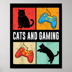 Katten en gaming voor het kattenspel poster