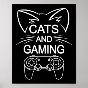 Katten en grappige kattever voor games poster
