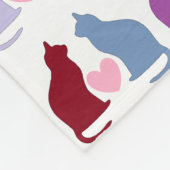 Katten en harten fleece deken (Hoek)