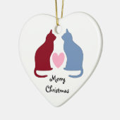 Katten en harten Kerst Keramisch Ornament (Links)