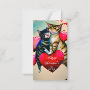 Katten en harten kids valentijn notitiekaartje