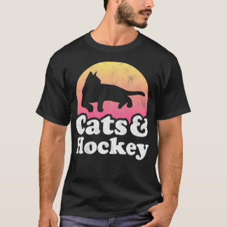 Katten en Hockey-Mannen of Vrouwenkat en Hockey Pu T-shirt