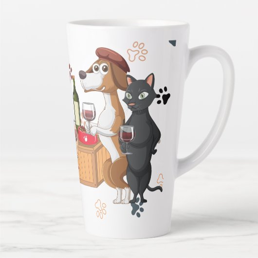 Katten en honden latte mok (Rechts)