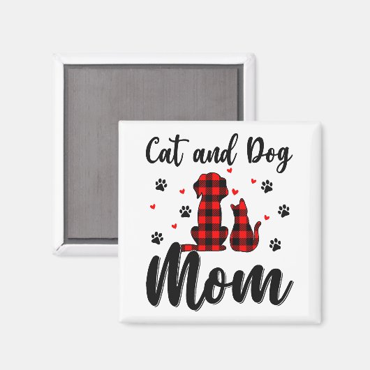 Katten en honden Moederdag papaverdieren Magneet (Voorkant / Achterkant)