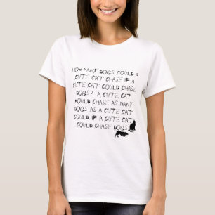 Katten en honden Tongue Twister Funny White T shir T-shirt