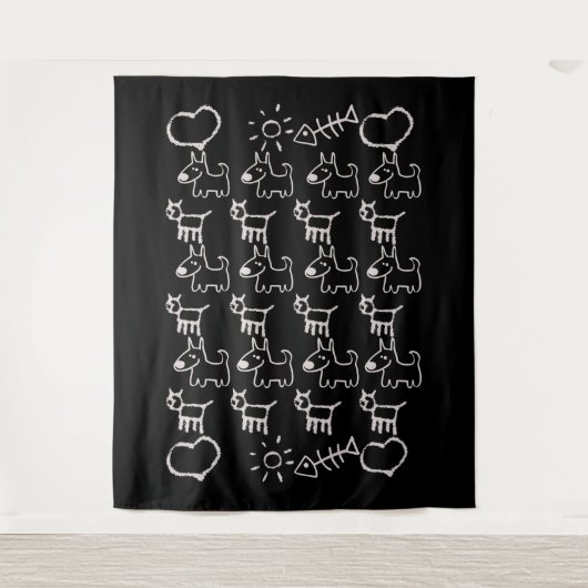 Katten en honden wandkleed (Voorkant)