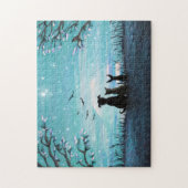 Katten en honden Winter Sunset Legpuzzel (Verticaal)